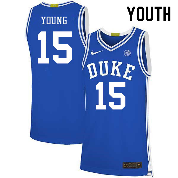 Youth #15 Ryan Young Duke Blue Devils 2022-23 College Stitched Basketball Jerseys Sale-Blue